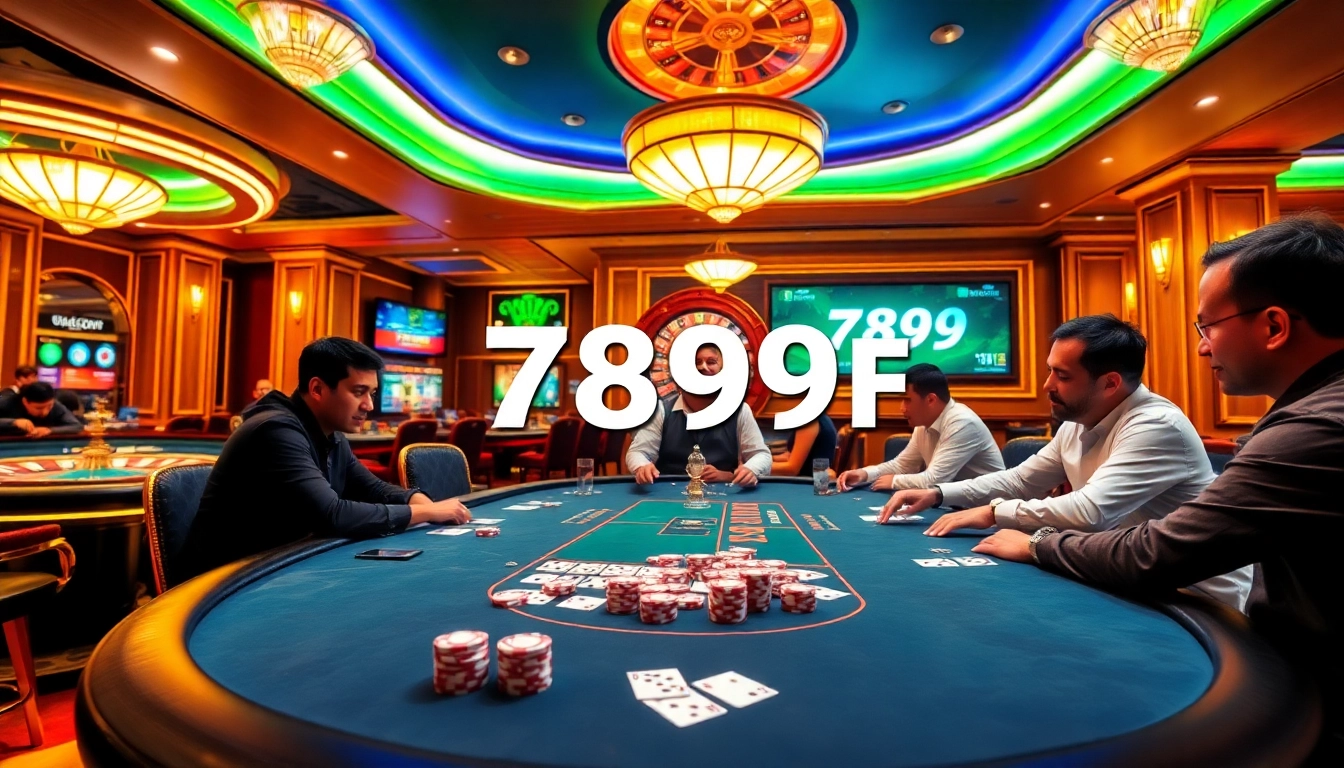 Engaged players at a luxurious poker table featuring 789f, capturing the thrill of high-stakes gambling.