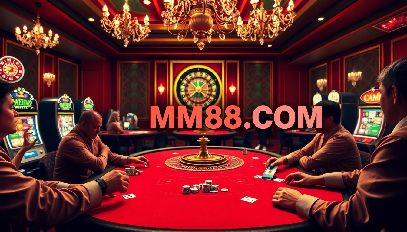 Experience the thrill of winning at MM88.COM with poker gameplay and dazzling casino ambiance.