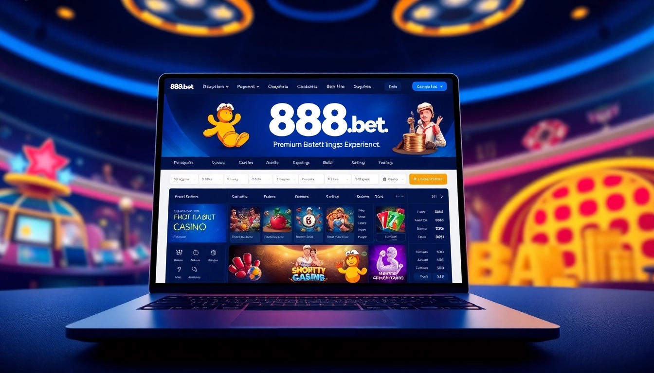 Engaging online gambling interface of 888b.bet with vibrant design and user-friendly elements.