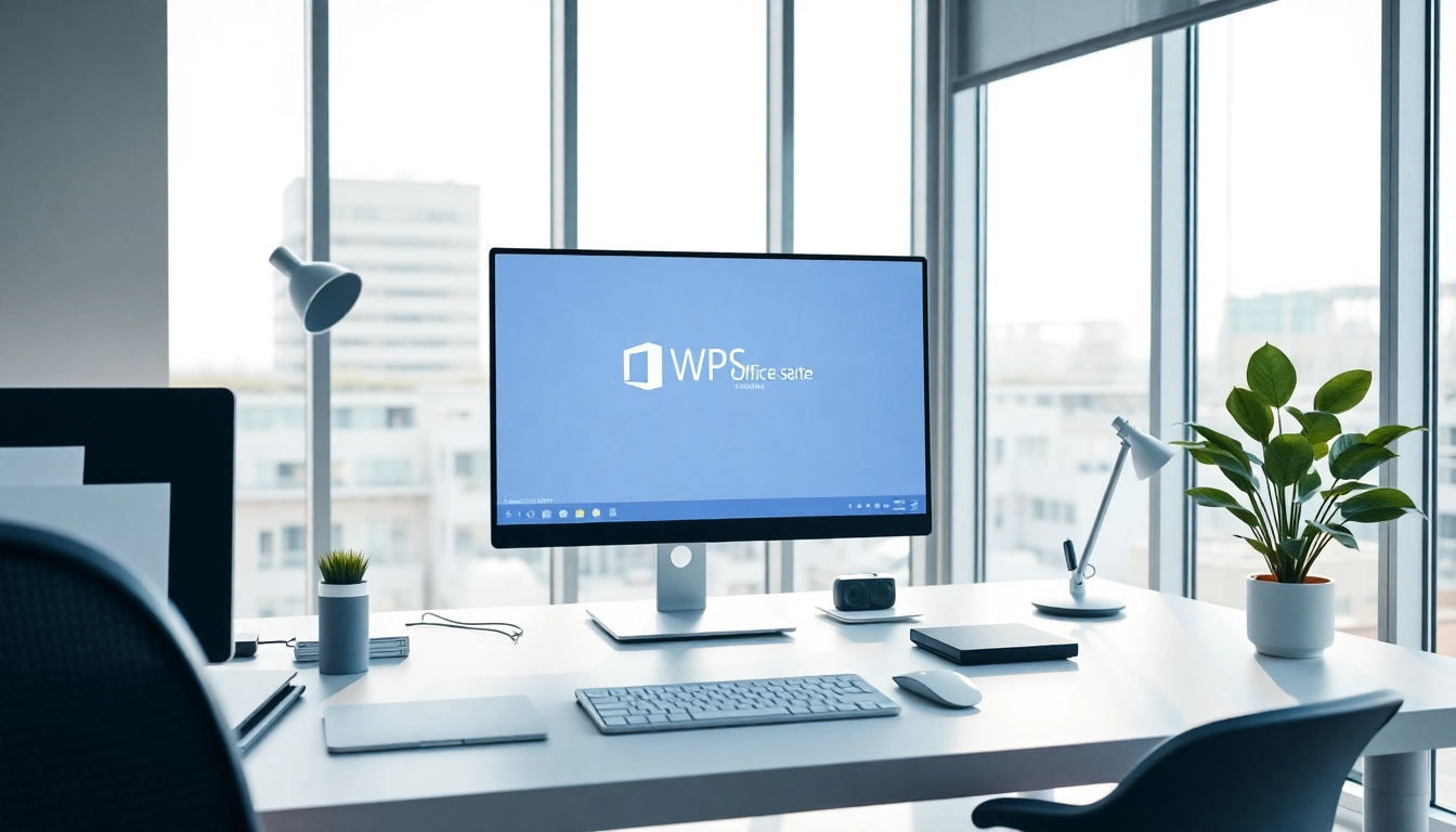 在高端电脑上展示 WPS Office 套件的专业工作区。
