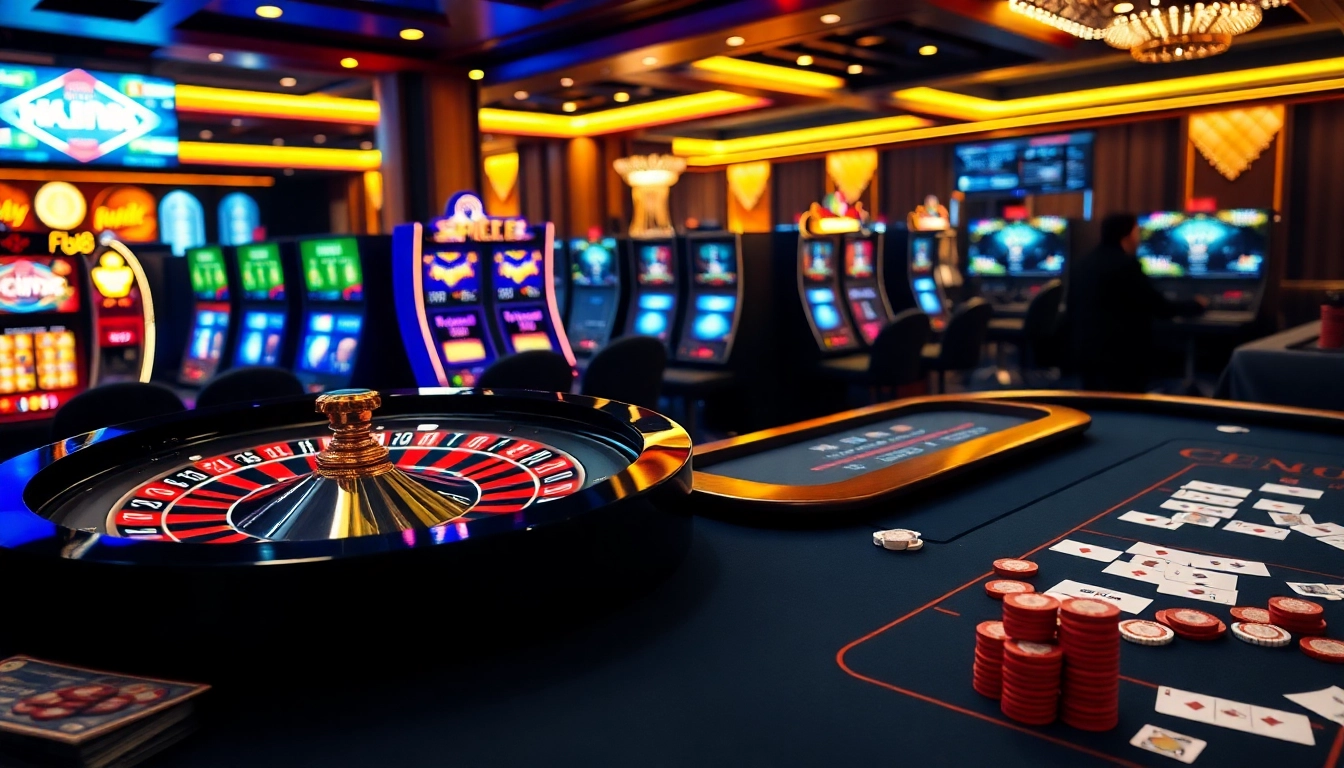 Experience thrill at Fb88 with vibrant casino tables and engaging gaming atmosphere.