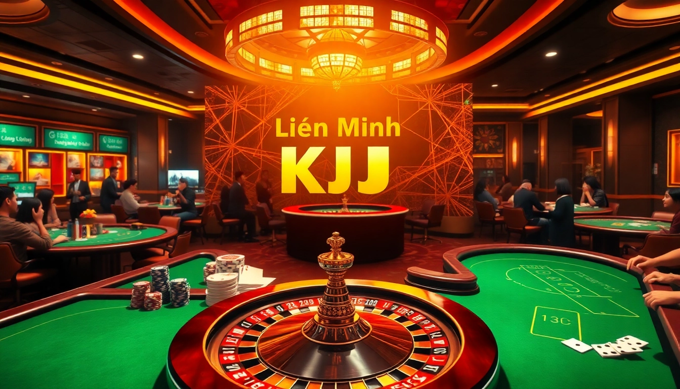Experience the thrill of gambling with Liên Minh KJC in a luxurious casino setting.