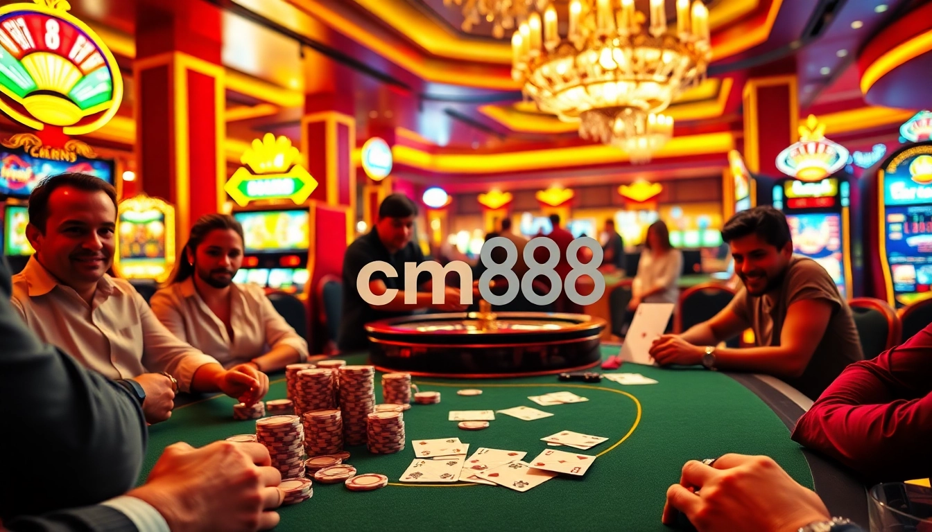 Experience thrilling gameplay at cm88 casino with vibrant poker tables and exciting slot machines.