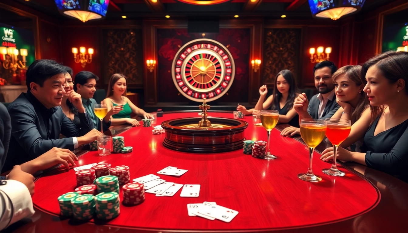 Players enjoying a poker game with vibrant ambiance at bancadoithuong.observer casino.