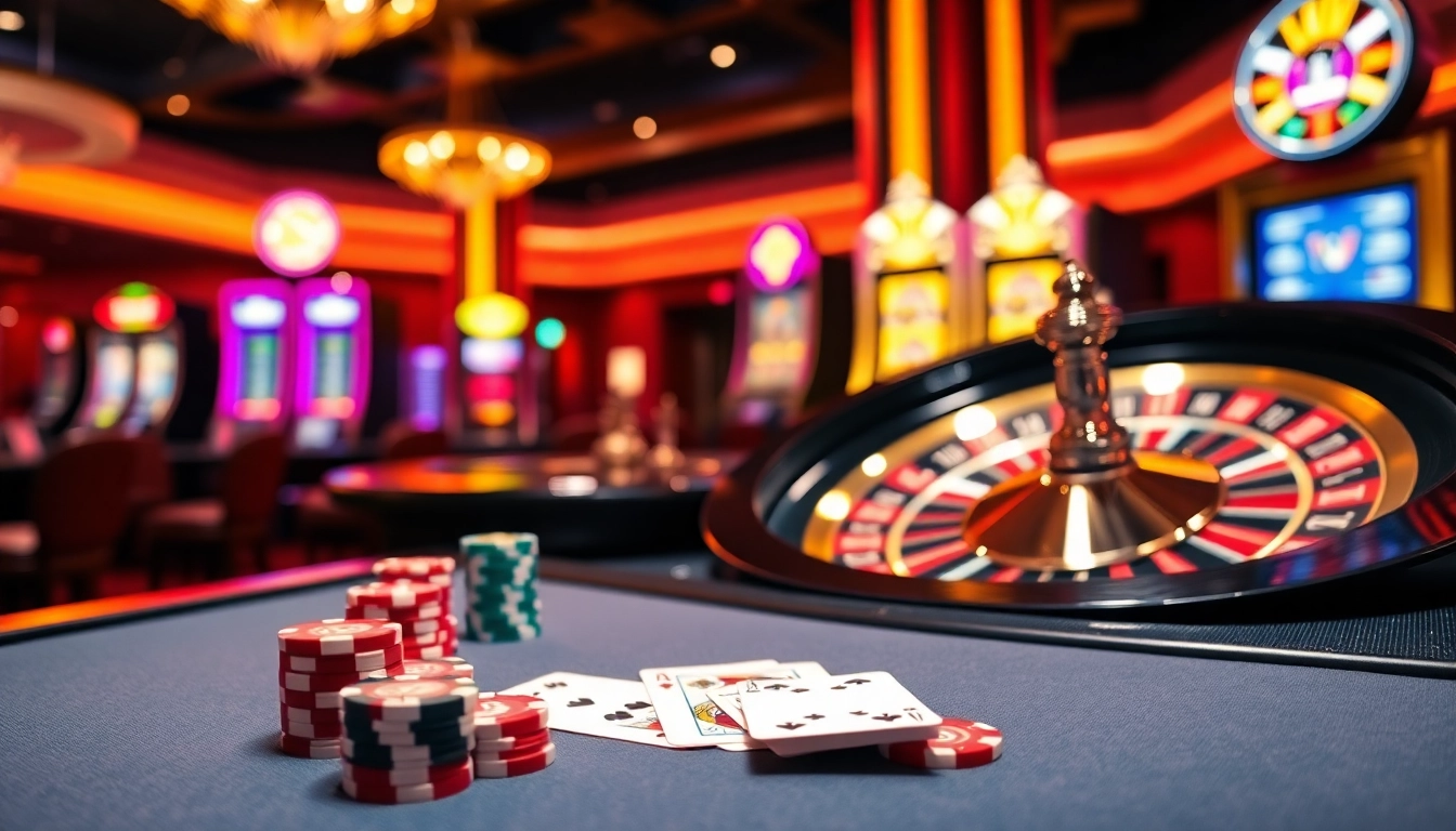 Exciting casino scene featuring poker chips and roulette wheel, highlighting f168 law elements.