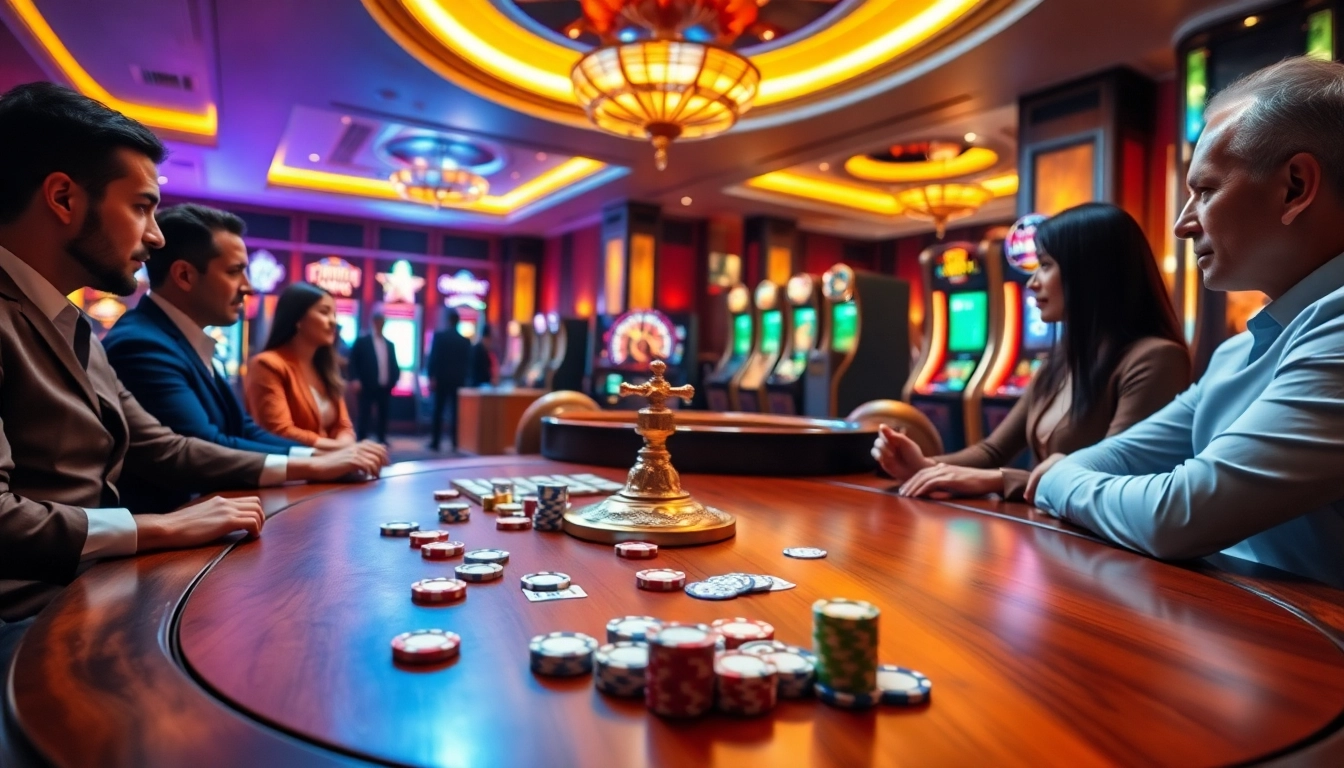 Players strategizing at a luxurious poker table featuring 123win chips and cards