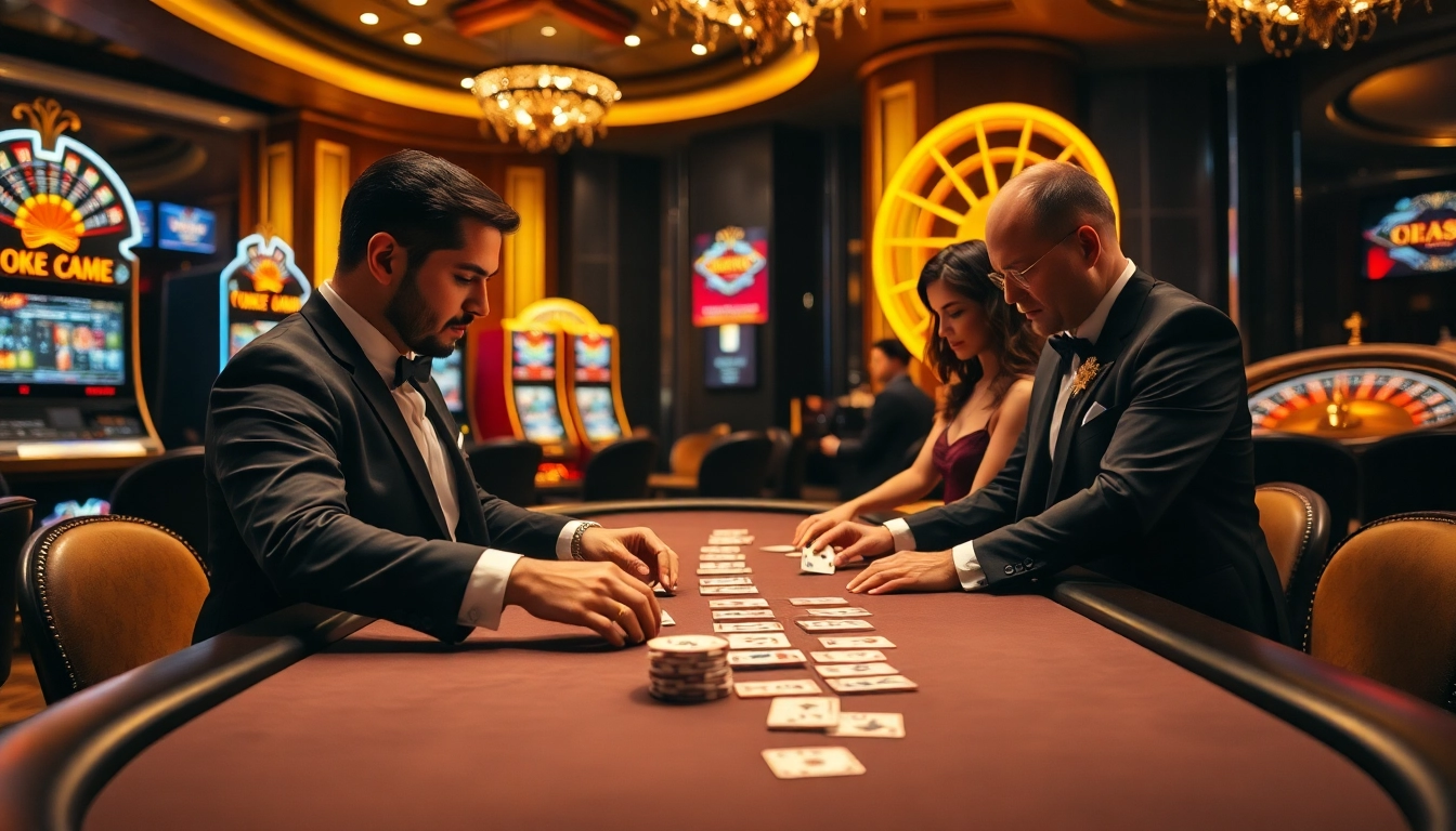 Experience high-stakes gaming at https://kk55.gratis/ with vibrant casino scenes and strategic poker gameplay.