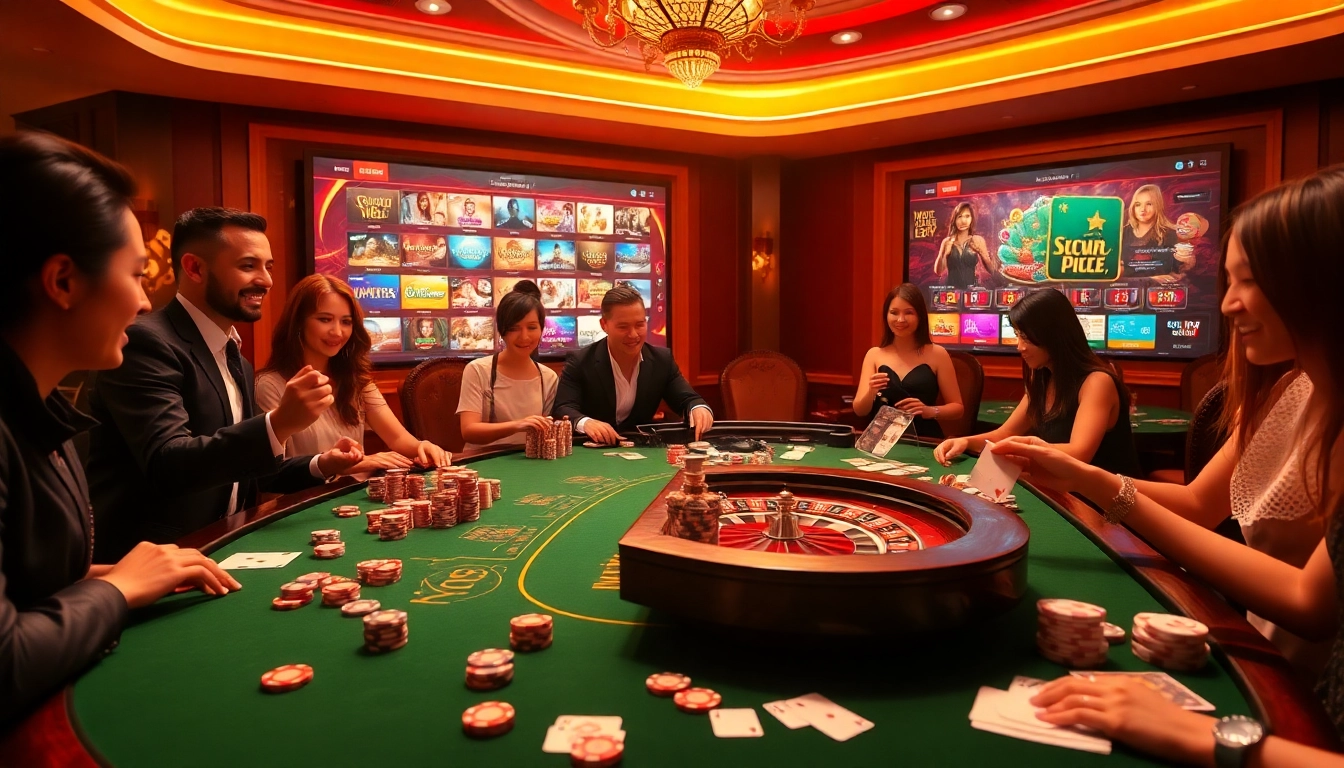 Experience the excitement of UU88 at a vibrant casino table with players, chips, and cards.