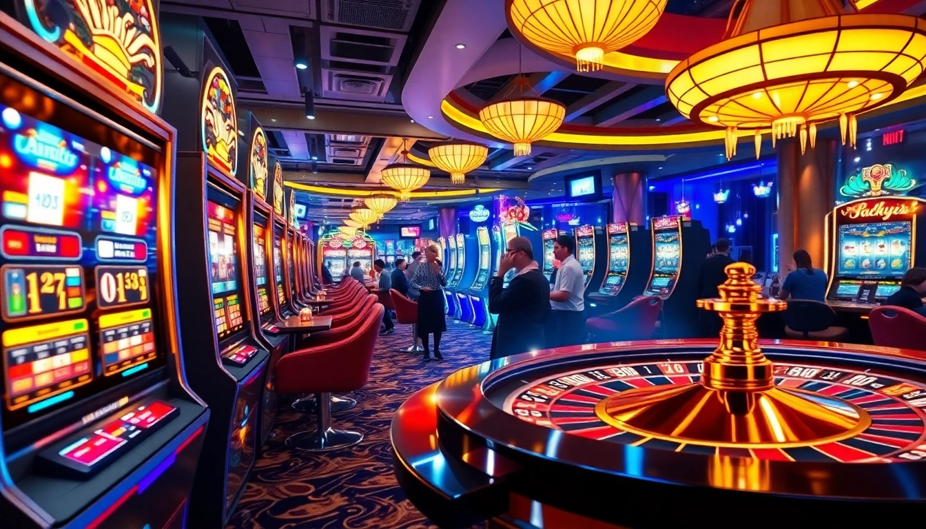 Experience thrilling gameplay at a vibrant casino featuring luckywin3-themed slot machines and exciting betting activities.