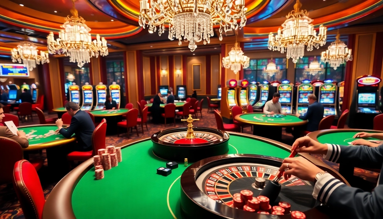 Experience the thrill of online gaming at https://www.7c77.app/ with vibrant casino tables and players engaged in exciting games.