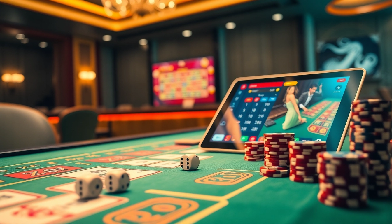 Xóc Đĩa online betting excitement with vibrant table and stylish chips at https://xocdia24h.com/.