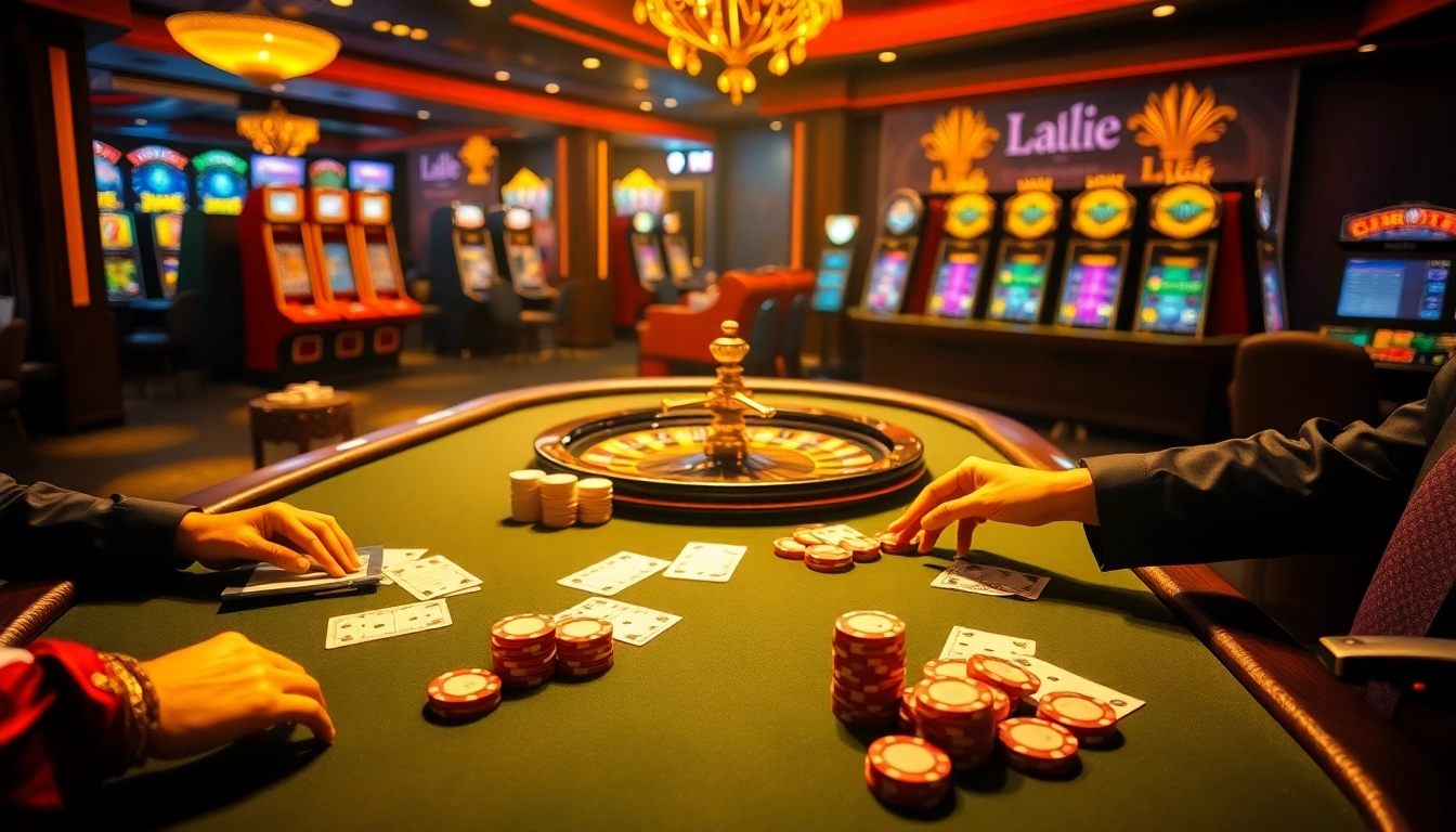 Experience the thrill of gambling at au88bet.it.com with vibrant poker and roulette scenes.
