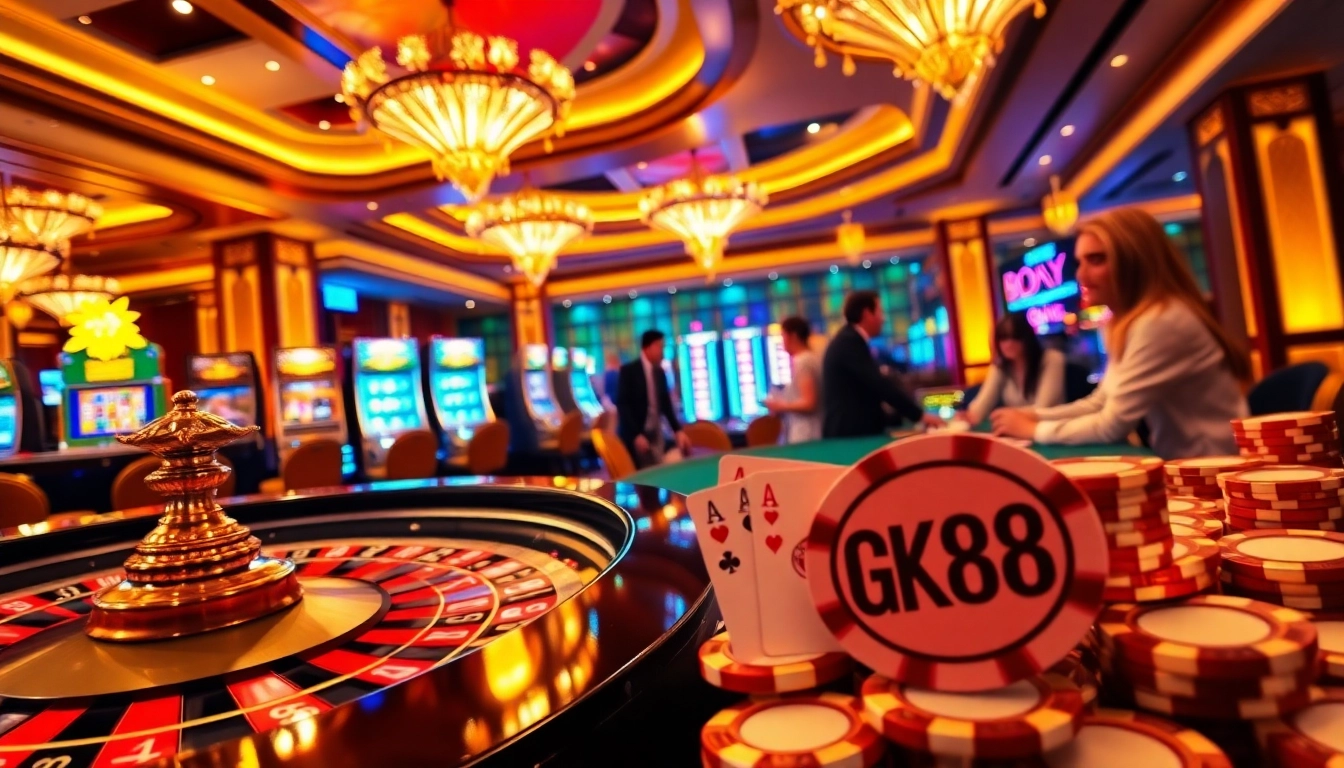Experience the thrill of GK88 with vibrant casino elements and high-stakes gameplay.