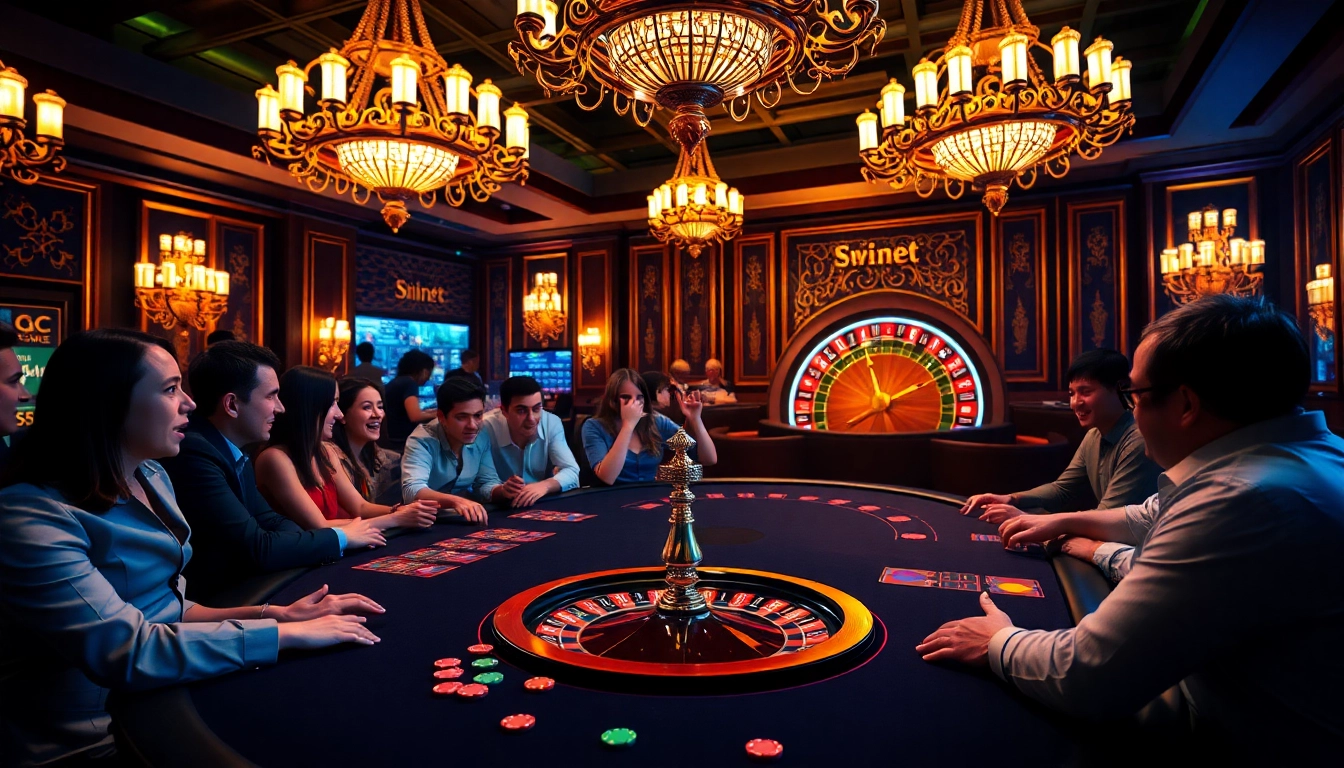 Experience the thrill of poker at https://mm88.ru.com/ in an elegant casino atmosphere with vibrant decorations.