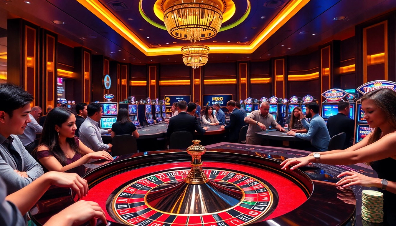 Engage with thrilling gameplay on https://23wini.online featuring a vibrant casino atmosphere and a roulette wheel.
