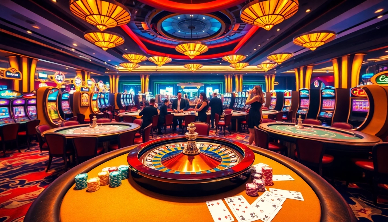 Experience the thrill of gaming at OKFUN com casino, with luxurious tables and vibrant atmosphere.