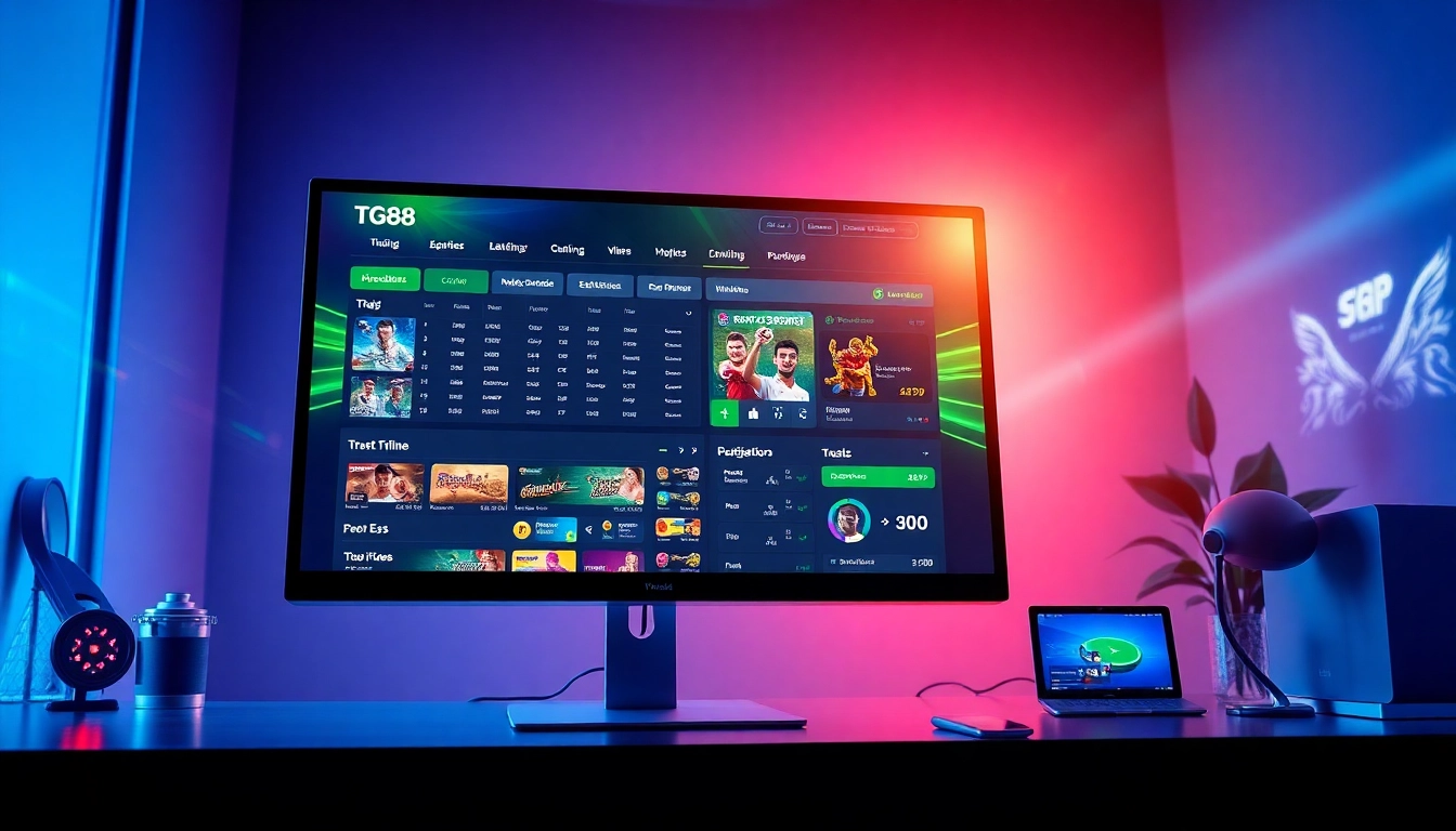 TG88 online betting platform interface showcasing betting options and interactive elements.