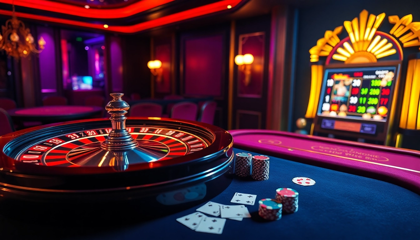Experience thrilling gameplay at luck8 nhà cái uy tín with a vibrant casino scene filled with games and elegance.
