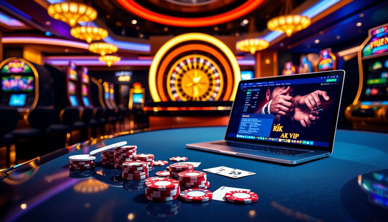 Experience the thrill of rik vip gaming with vibrant casino elements in a luxurious setting.