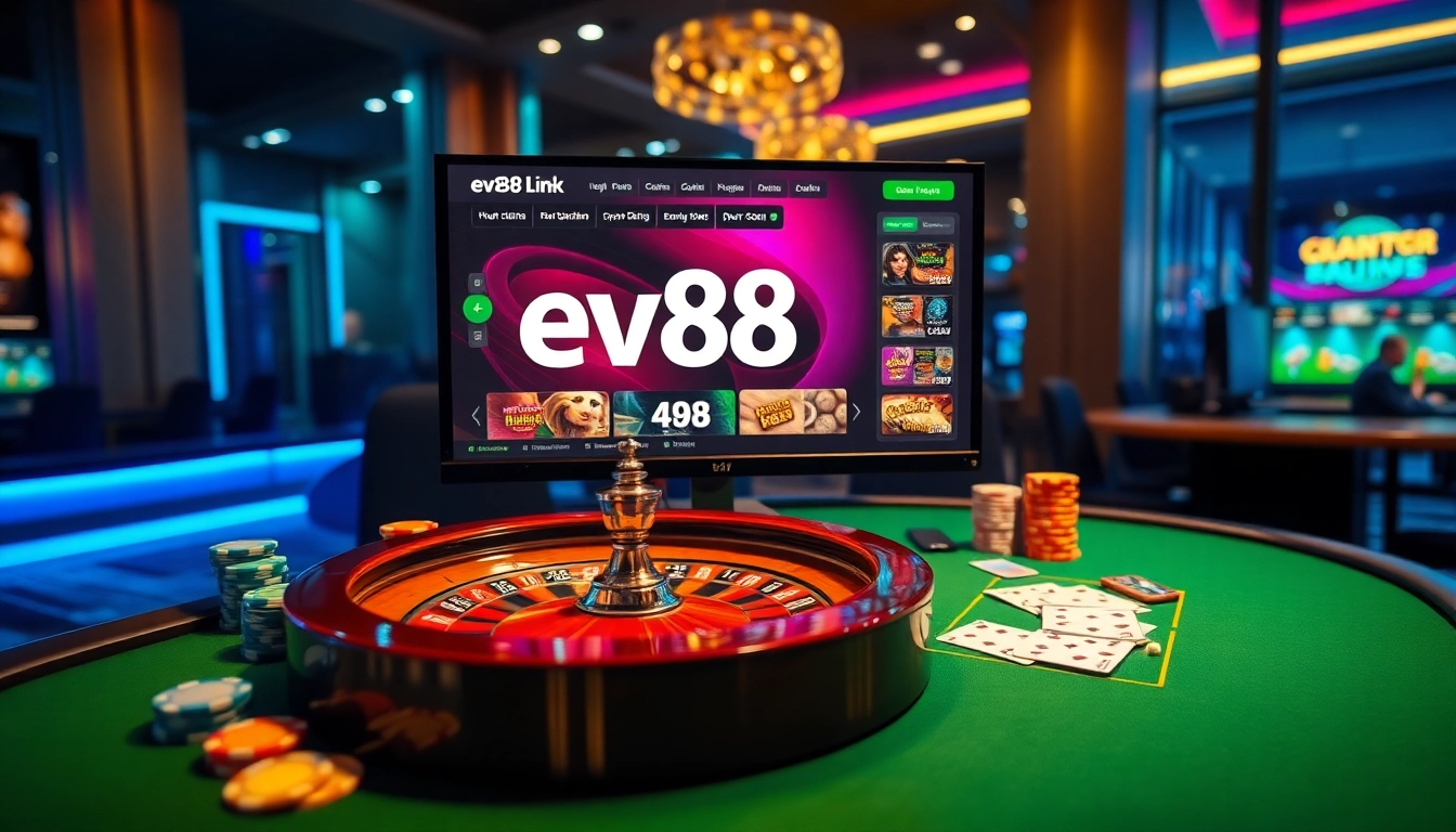 Engaging with the ev88 link in a vibrant online casino environment, players enjoy a range of games.