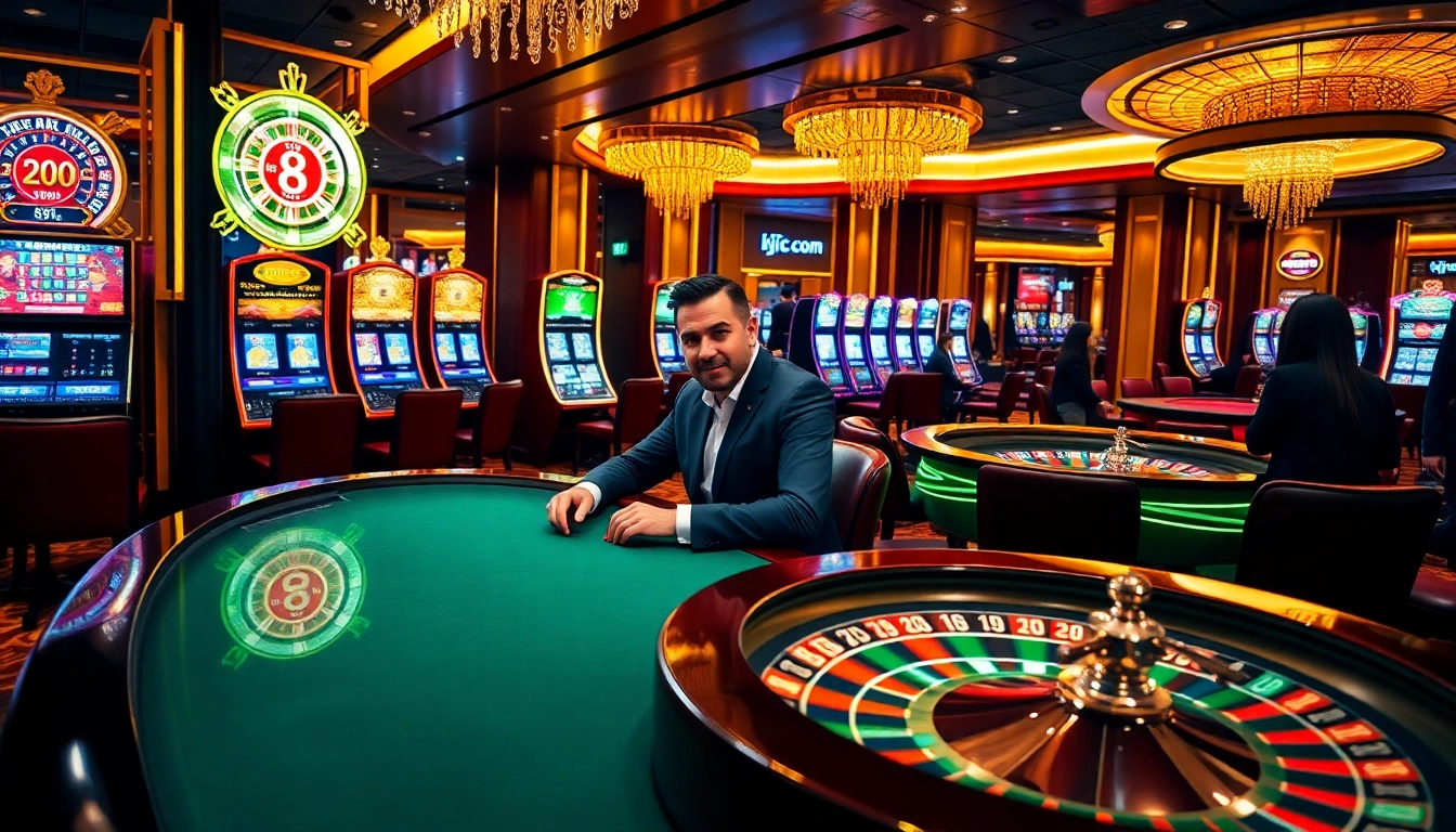 Experience the excitement of Kjc us com with high-stakes poker and vibrant casino atmosphere.