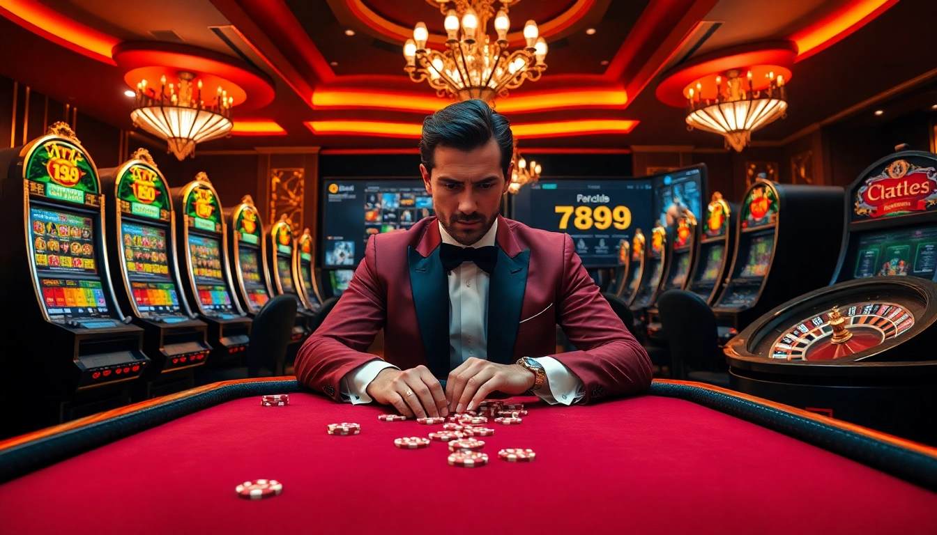 Engaging scene of a player betting at a vibrant casino table, showcasing the excitement of 789club gaming.