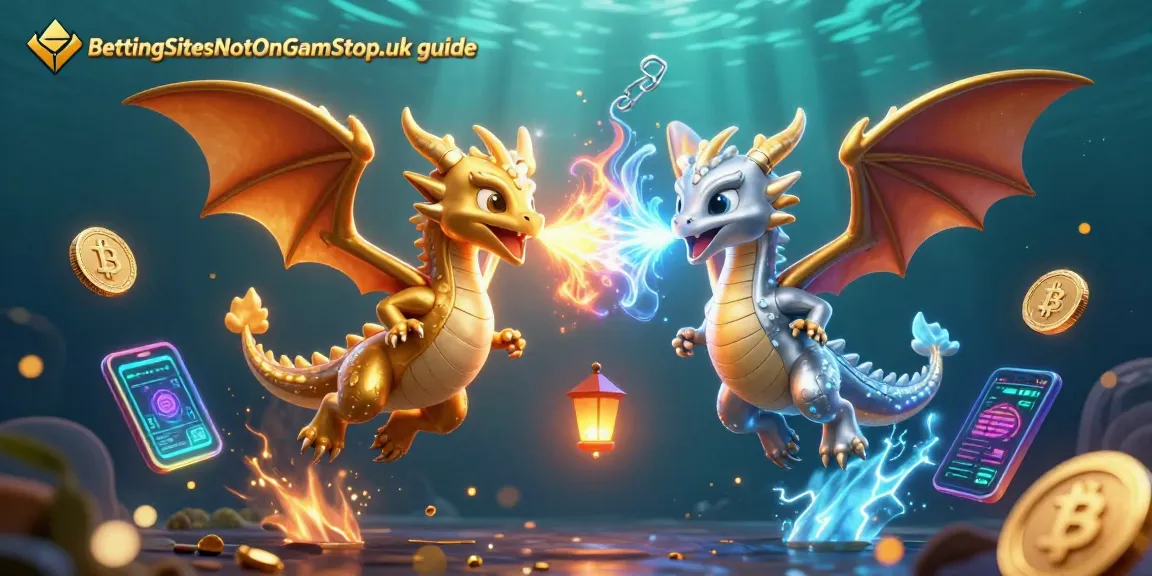 BettingSitesNotOnGamStop.uk guide showcases lively crypto dragons, symbolizing fast betting.