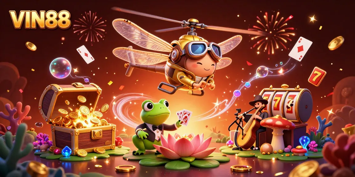 Experience thrilling gameplay at VIN88 with vibrant casino scenes featuring characters and dynamic elements