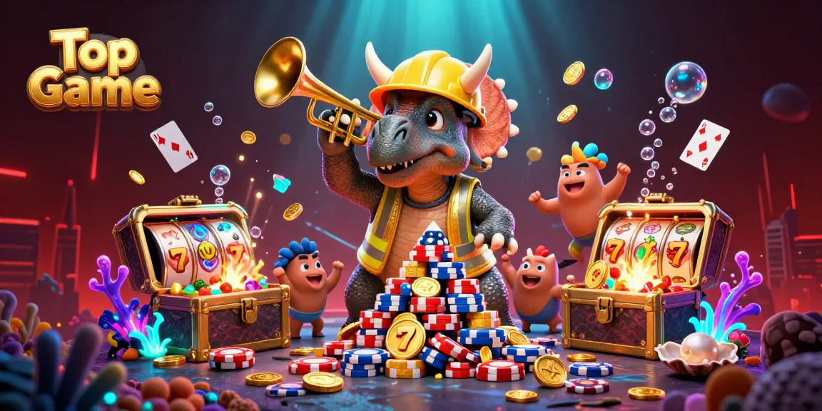 Join the celebration of Top Game with vibrant characters and thrilling casino elements in this immersive scene.
